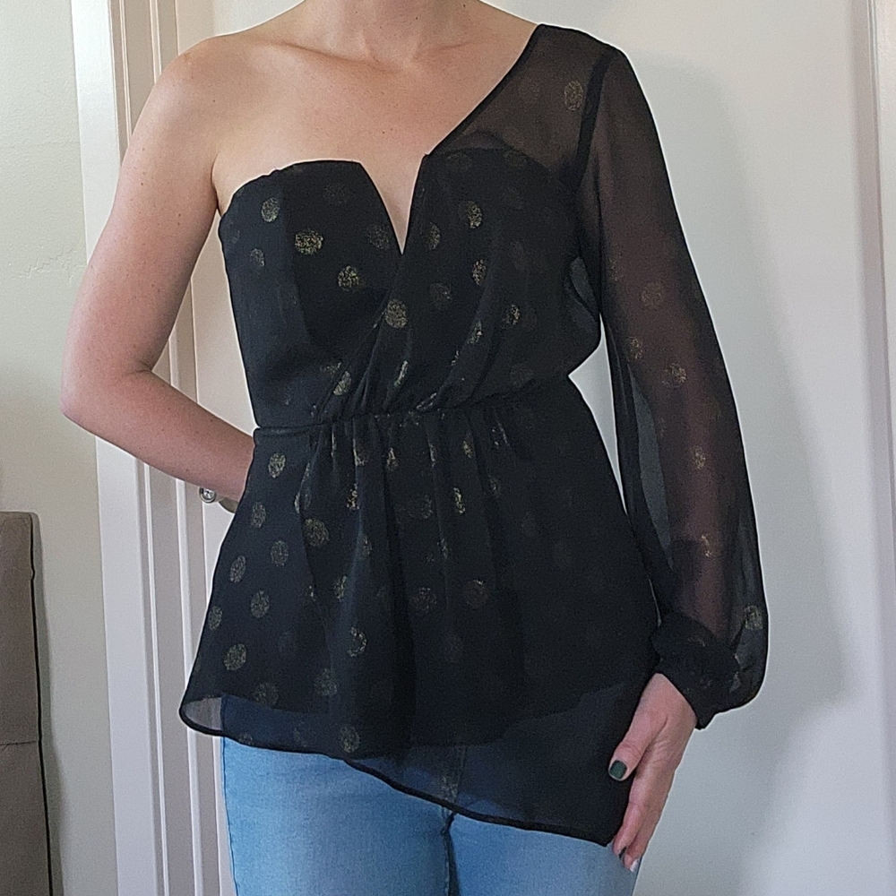 Express brand one sleeved black top size 4